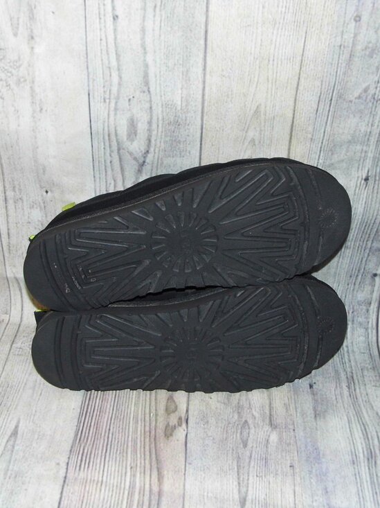 UGG Tasman LTA Black Nylon/Sheepskin Slippers Mens Size 12 - Picture 2 of 8